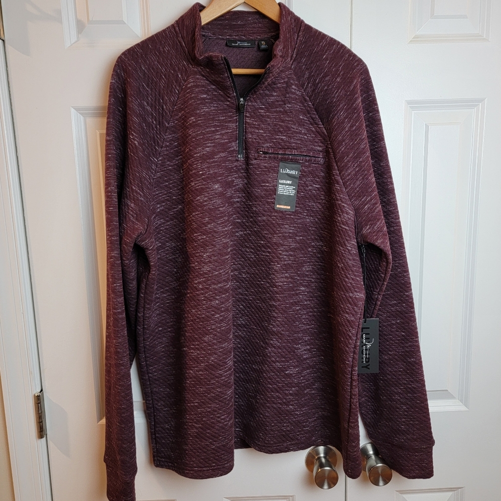 Marc Anthony Slim Fit XL Sweater Shirt Quarter Zip Quilted‎ Fleece Pullover